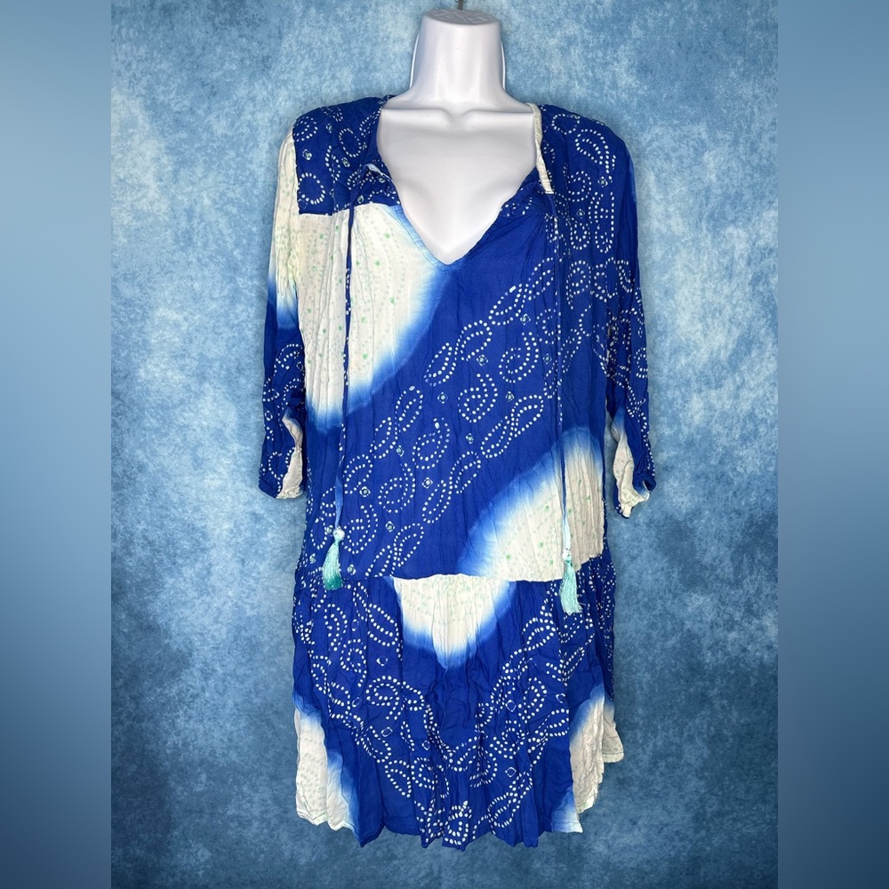 Cool change Blue & White Women's Tunic dress